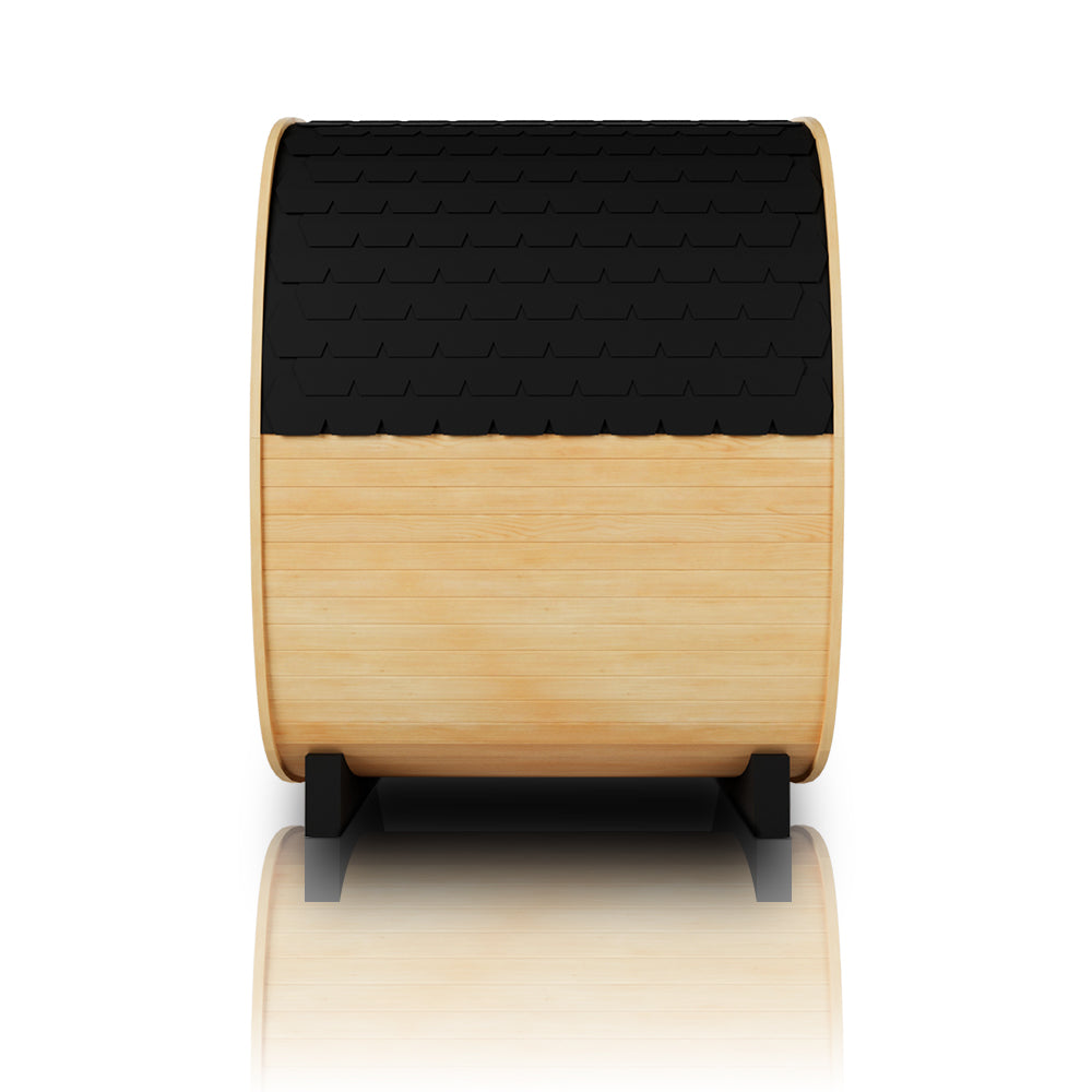 Scandinavian Equinox Mini Outdoor Cube Sauna with Rear Half-Moon Window(SV-03)