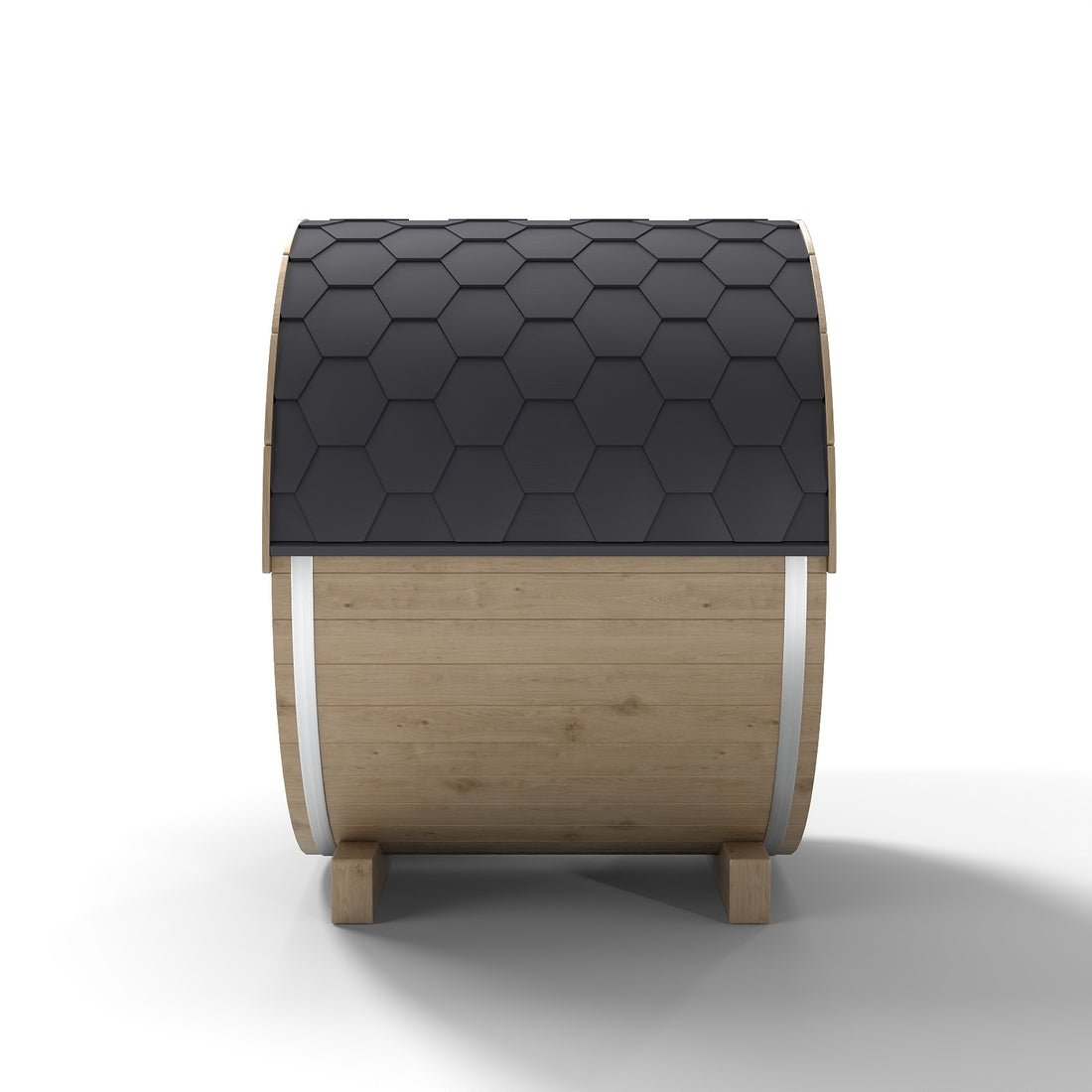 Svalasauna Premium Outdoor Barrel Sauna with Full Glass Front | Luxury Wooden Wellness Cabin(SV-12)