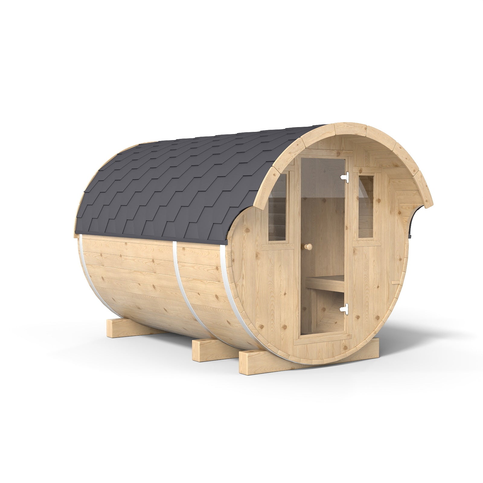Outdoor Barrel Sauna for Backyard or Poolside | Nordic Hemlock Design for Relaxation & Wellness(SV-15)