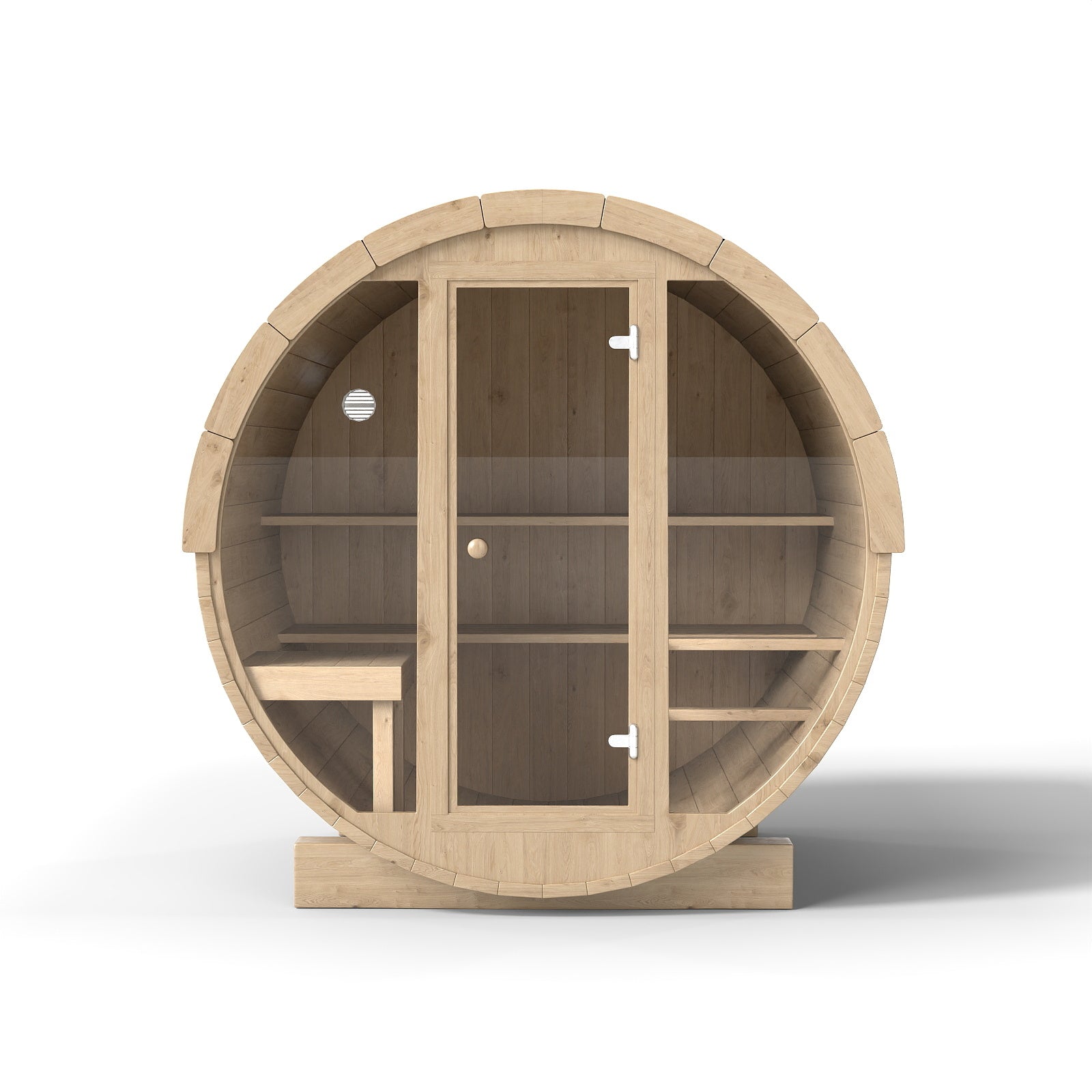 Svalasauna Premium Outdoor Barrel Sauna with Full Glass Front | Luxury Wooden Wellness Cabin(SV-12)