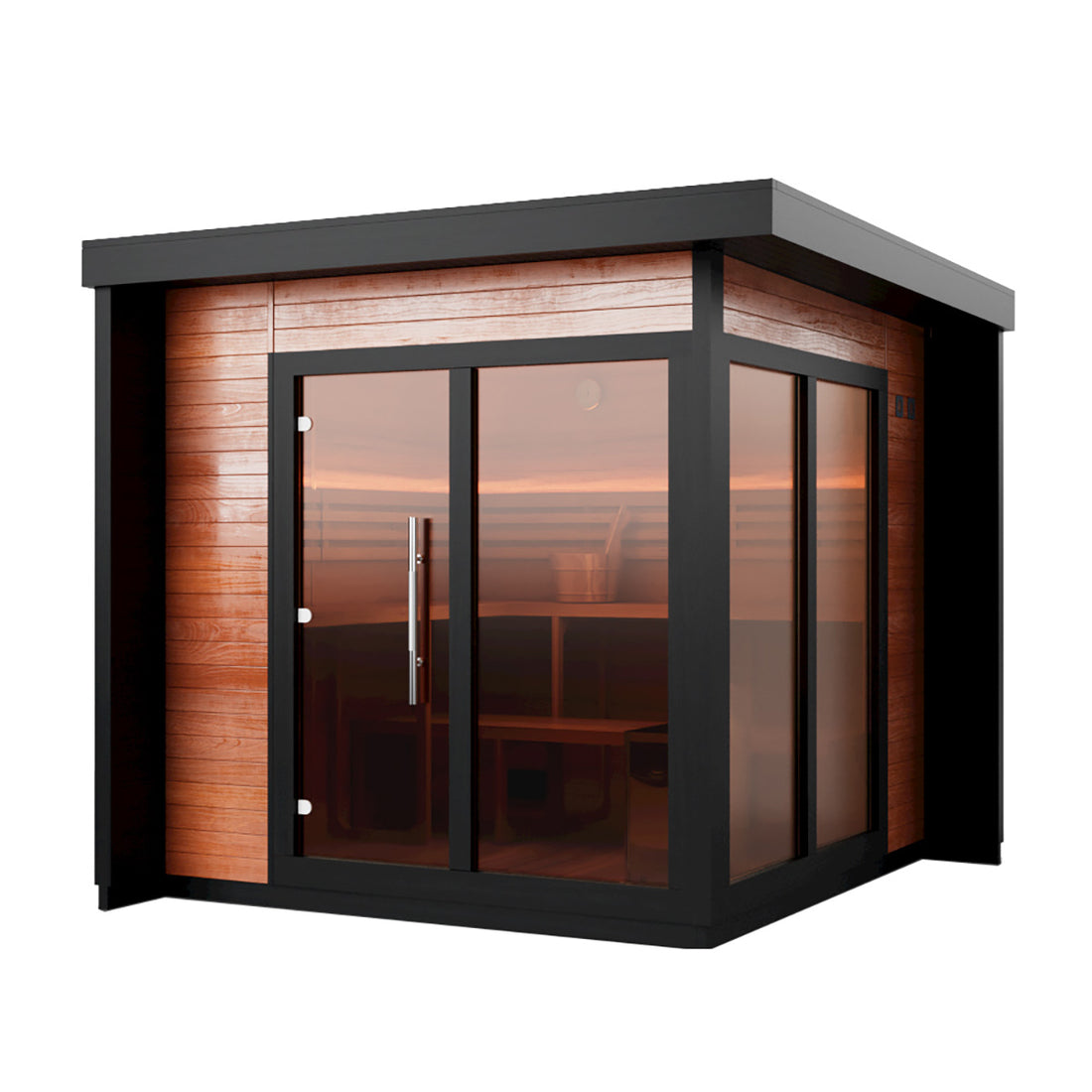 Aurora Terra 4 – Luxury Outdoor Cedar Sauna Cabin for 4 People with Full Glass Front（SV-06）