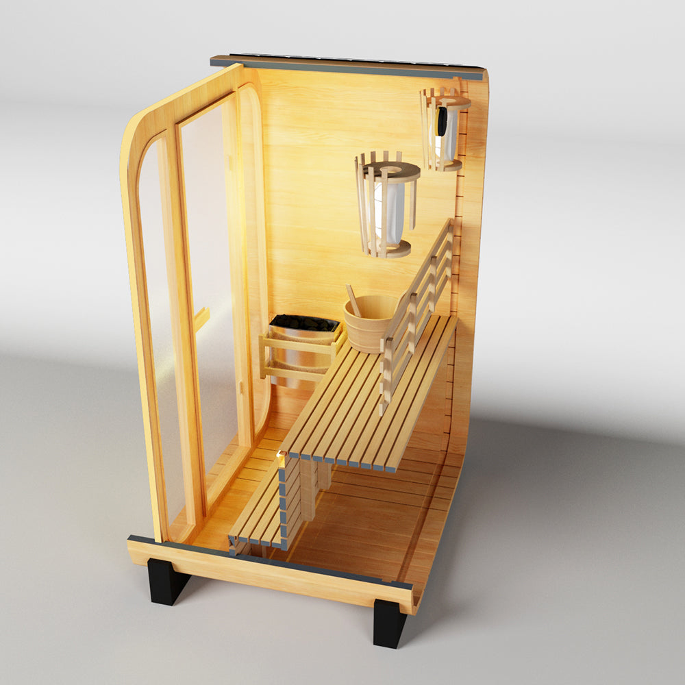 Scandinavian Retreat 1-Person Outdoor Barrel Sauna（SV-01）