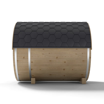 Luxury Outdoor Barrel Sauna with Porch | Scandinavian Cedar Design for Backyard Wellness（SV-14）